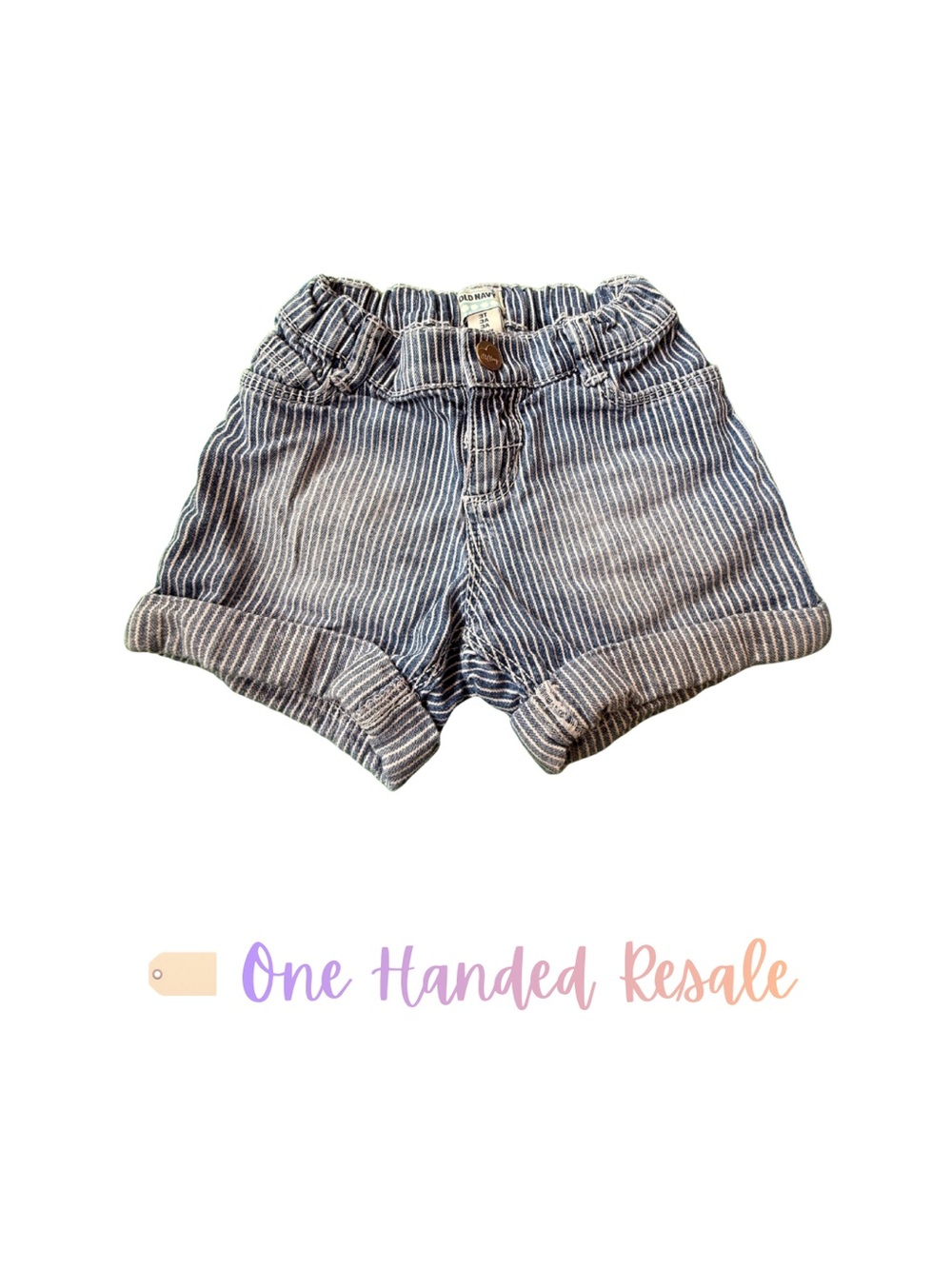 🚂 Old Navy Kids Blue White Striped Kids Shorts Unisex Girls Boys 3T
